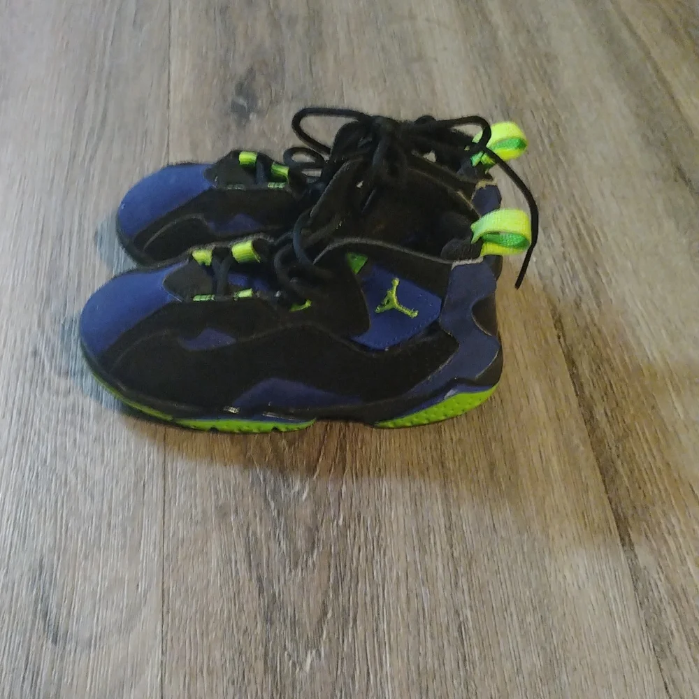 Nike Jordan True Flight Electric Green/ Black/Concord Size 10C - Picture 3 of 4